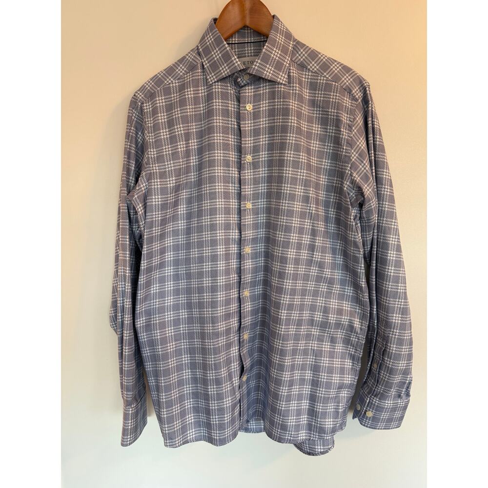 Eton Dress Shirt - Textured Navy - 15.5 39